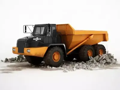 Black And Yellow Industrial Dump Truck 3D model