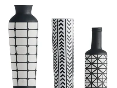 Pier 1 Set of 3 Vases 3D model