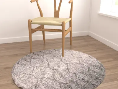 Round Rug Set 147 3D model