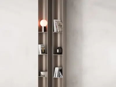 416 bookcase and rack 09 halfround semicircle modular shelfs 02 3D model