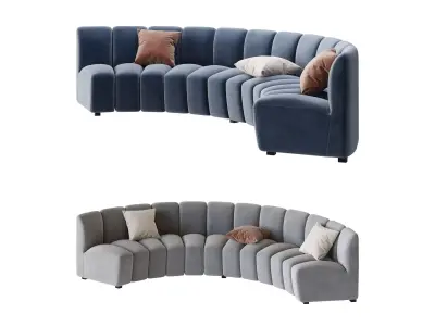 Lando modular curved seat 3D model