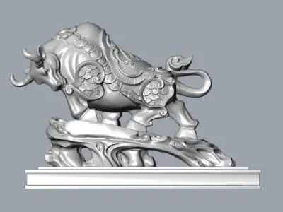 buffalo statue 3d 3D print model