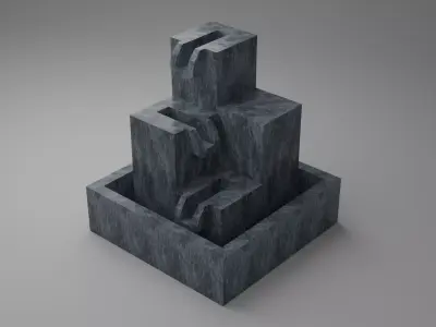 water fall block Free 3D model
