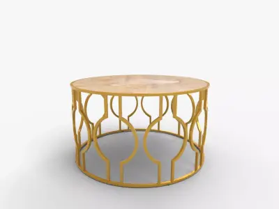 ROUND GORGEOUS GOLD COFFE TABLE 3D model