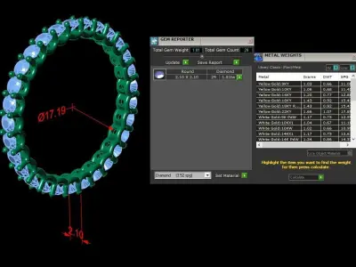 Jewelry Ring With Full Diamonds  3D print model