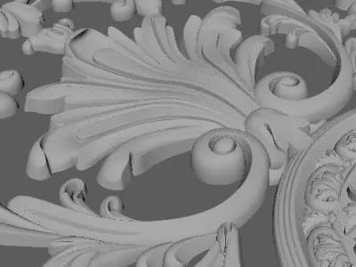 Central decor ornament for furniture 3D model 1064