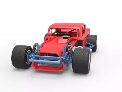 Vintage Asphalt Modified stock car V9 Scale 1 to 25 3D print model