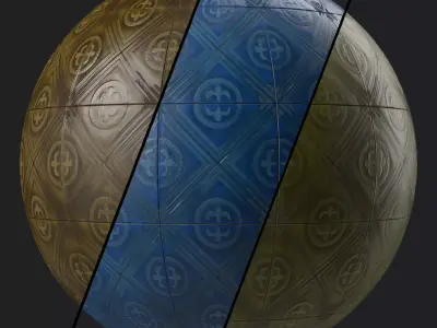 Stone Wall Materials 109- Ornament Ceramic Tile - Pbr Seamless Texture