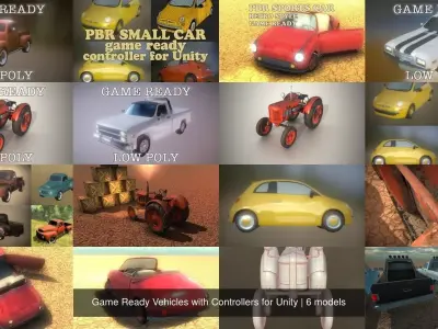 Game Ready Vehicles with Controllers for Unity 3D Model Pack