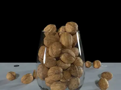 5 walnuts and a decorative vase - Photogrammetry Scan 3D model