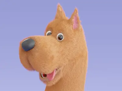 Scooby-Doo rigged and  fur Low-poly 3D model