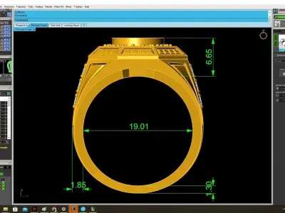 Luxury Square Halo Gemstone Men Ring 3D Model 3997 3D print model