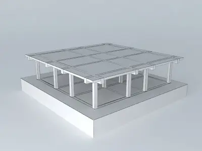 pilla square table with top 3D model