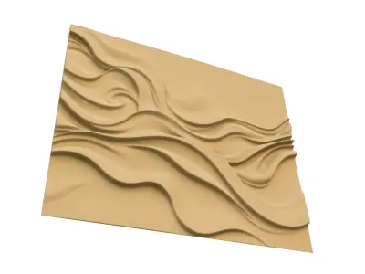 modern panel wall decor set wall relief mural CNC 98 3D model