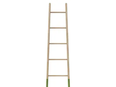 Mycroft Ladder Hanger -wood green painted Low-poly 3D model