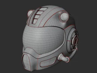 Futuristic Sci-Fi Helmet 3D model purchase