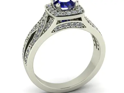 Luxury female engagement ring 3D print model