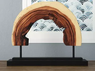 Wooden Decoration on Stand 3D model