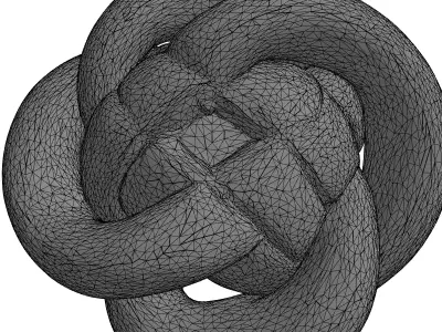 Wooden Interlocking Knot Abstract Sculpture Low-poly 3D model