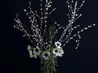 Anemones and branches 3D model