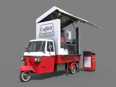 Food Truck Low-poly 3D model