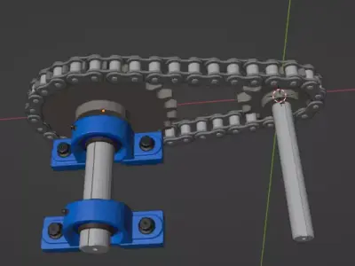 sprockets - Shine - shaft - Self Aligning Vertical Bearing 3D model