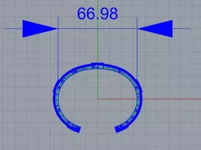 Bracelet rigid GG 3D print model