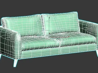 contemporary sofa Low-poly 3D model