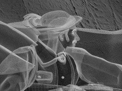 3D stl model of a hunter on the hunt for a CNC router 3D print model