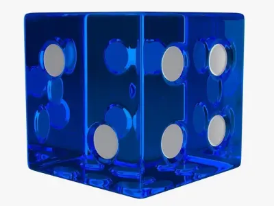 Dice 1 transparent 3D model