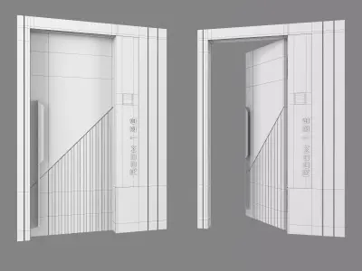 Modern Hotel Door 3D model