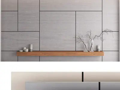 Decorative wall panel set 7 3D model