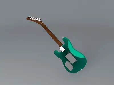 Kramer green tiger maple guitar Free 3D model