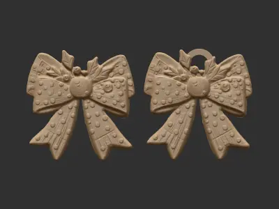 christmas ribbon bow 5 3D print model