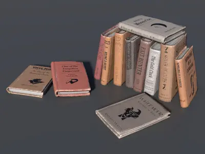 Worn Books Low-poly 3D model
