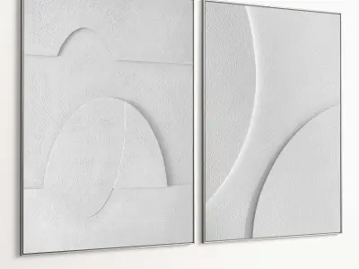 Plaster Two Photo Frame 457 Low-poly 3D model