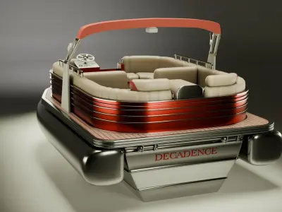 SunCruiser Luxury Performance Pontoon   Low-poly 3D model