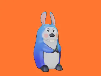 Bunny toon style 2 Low-poly 3D model