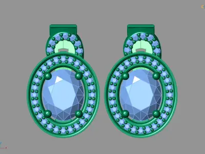 Women Earrings 3DM STL Womens Earring Renders 3D print models   3D print model 36