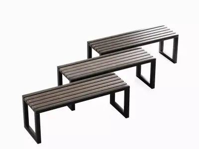 Outdoor Bench V 01 Pack 3D Model Collection