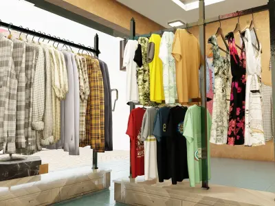 Clothes Shop Low-poly 3D model