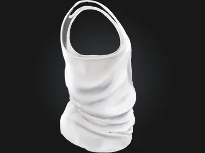 White Tank Top  Minimalist Comfort and Everyday Versatility 3D model