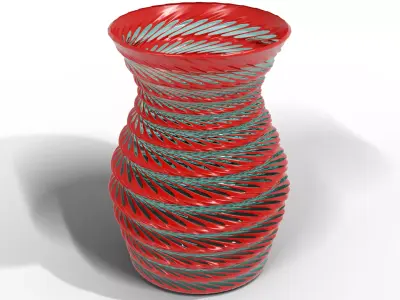 Red Spiral Vase 3D model