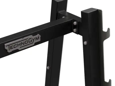 10 Place Barbell Rack 3D model