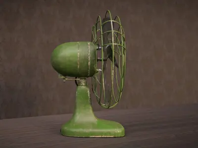Realistic Old Vintage Fan Low-poly 3D model