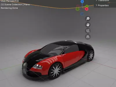 HD Bugatti Car Model 3D 3D model