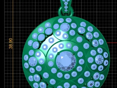 SWAROVSKI ROUNDED PENDANT 3D PINTABLE MODEL  3D print model