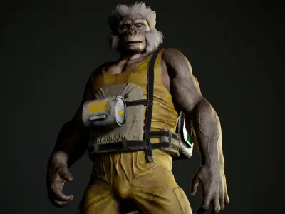 Crazy Monkey Low-poly 3D model