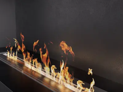 Wall With Biofireplace 3D model