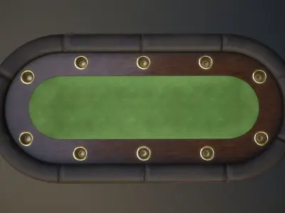 Poker table PBR  Low-poly 3D model